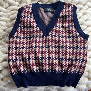 Houndstooth cider cropped sweater vest